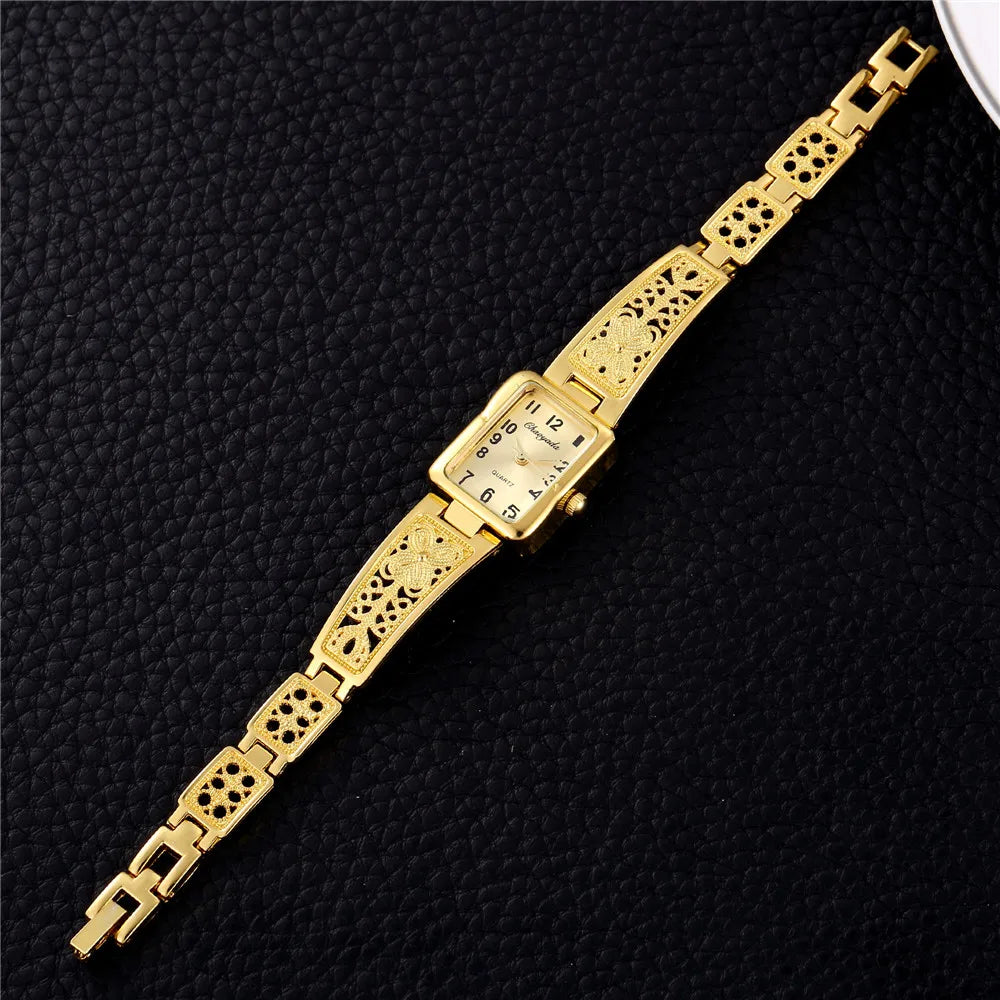 Luxury Gold Stainless Steel Women Bracelet Watches Fashion Woman