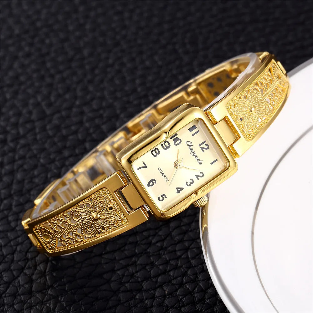 Luxury Gold Stainless Steel Women Bracelet Watches Fashion Woman