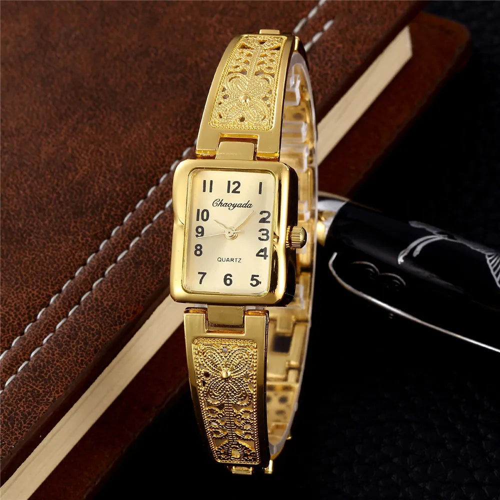 Luxury Gold Stainless Steel Women Bracelet Watches Fashion Woman