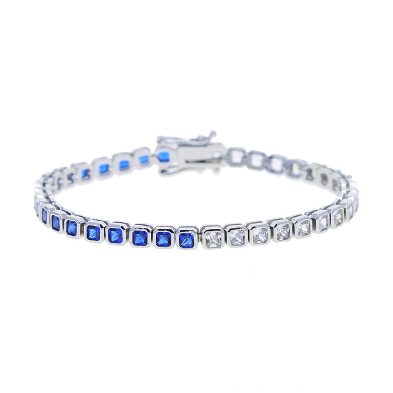 Various Shaped Geometric Bezel Cubic Zirconia 5A CZ Tennis Chain Bracelet Classic Fashion Women Jewelry