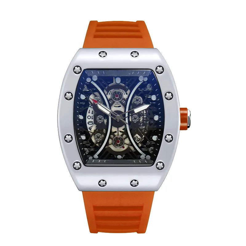 Men's Watch Light Luxury Brand Wine Barrel dial Fashionable Night Glow Sports Watch Calendar Clock