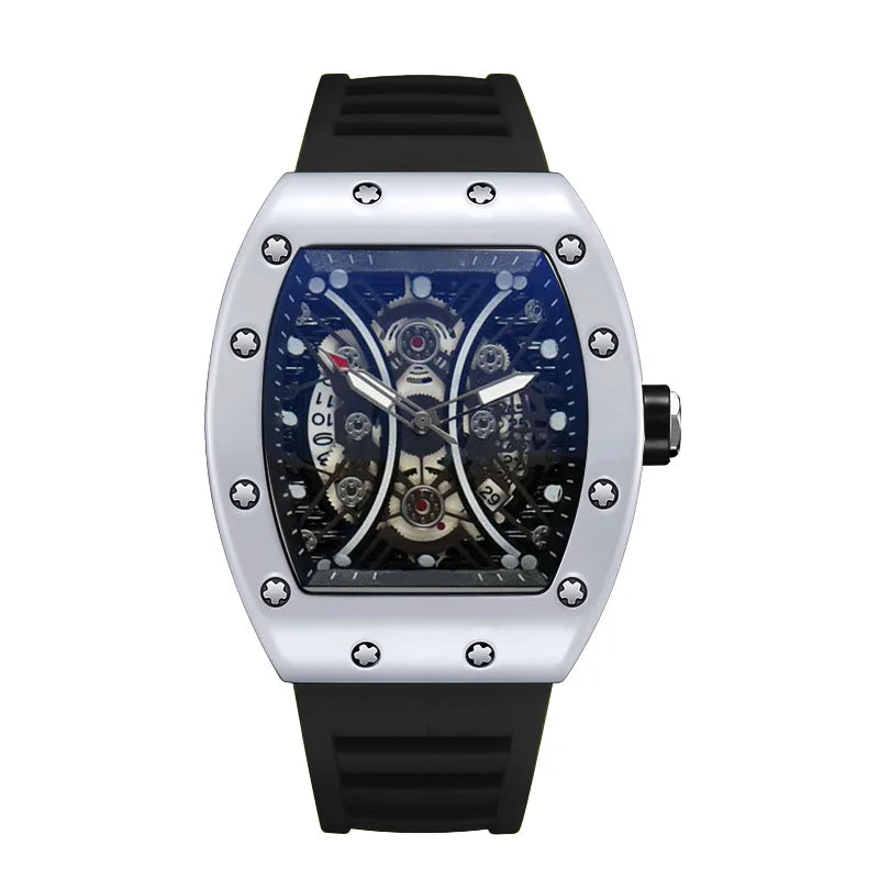 Men's Watch Light Luxury Brand Wine Barrel dial Fashionable Night Glow Sports Watch Calendar Clock