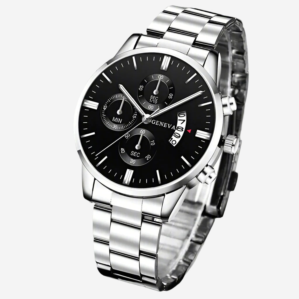 Fashion Men Stainless Steel Watch Luxury Calendar Quartz Wrist Watch Business Watches Man Clock Male Bracelet Wristwatch